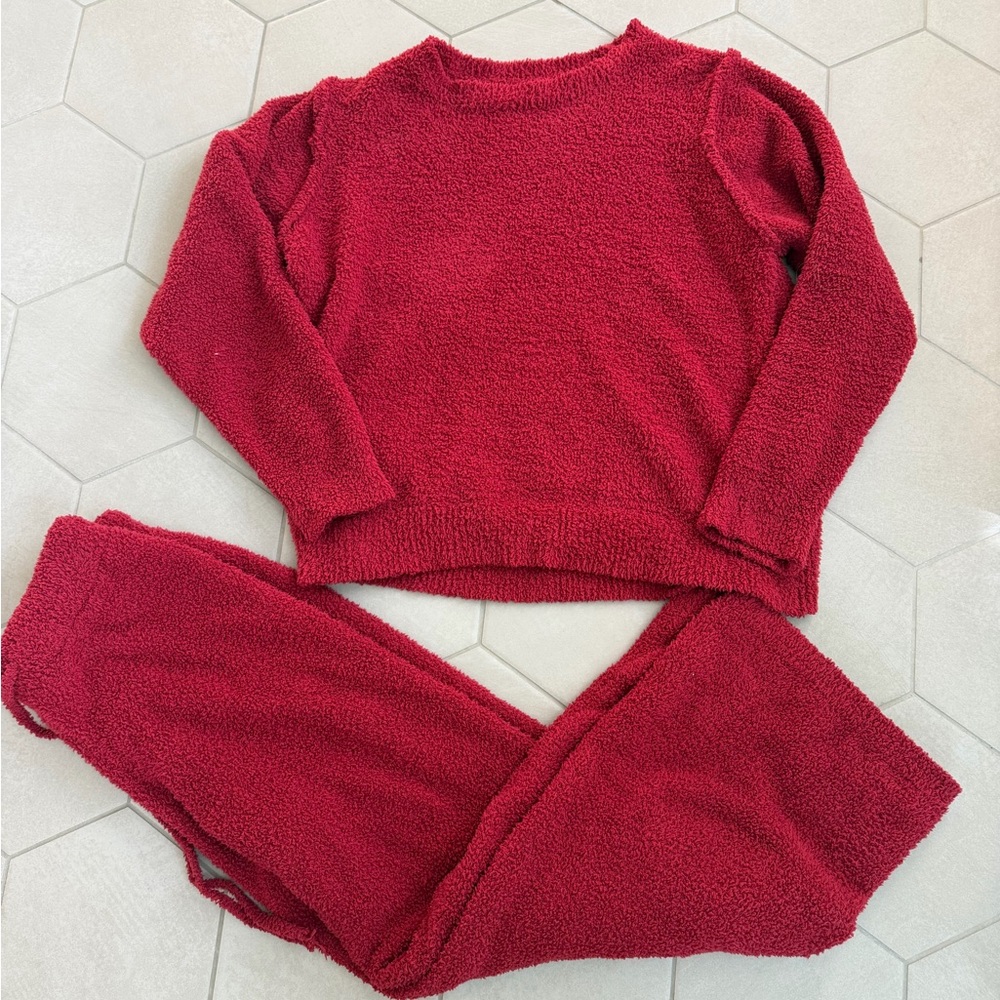 Cozy Red Fleece Lounge Set